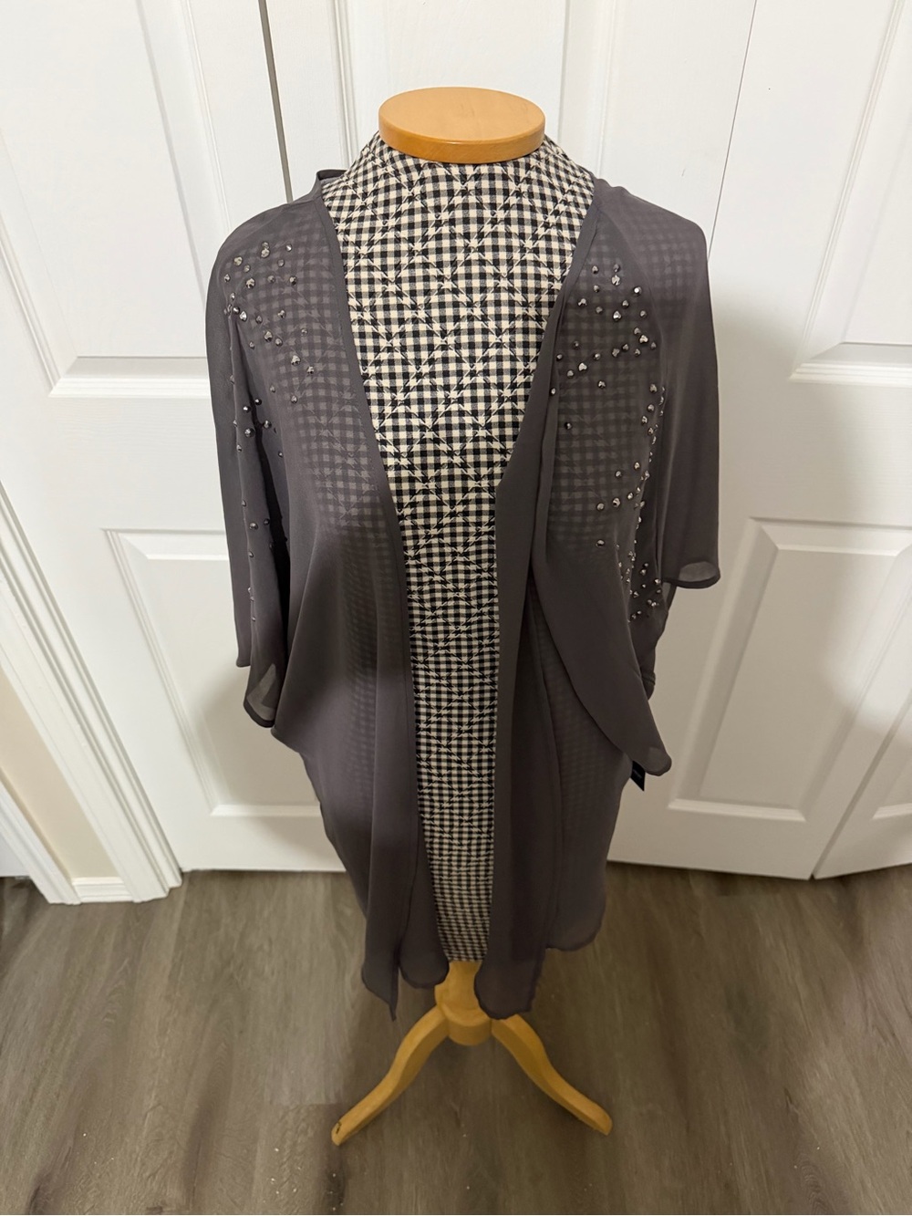 Nwt grey embellished cape size M
